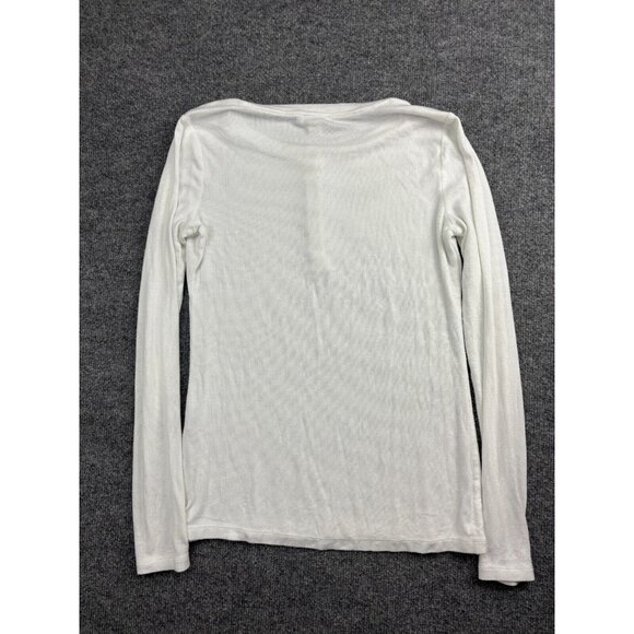 Sundance Shirt Women's Small White Long Sleeve 1/4 Snap Thermal Modal - Picture 6 of 6